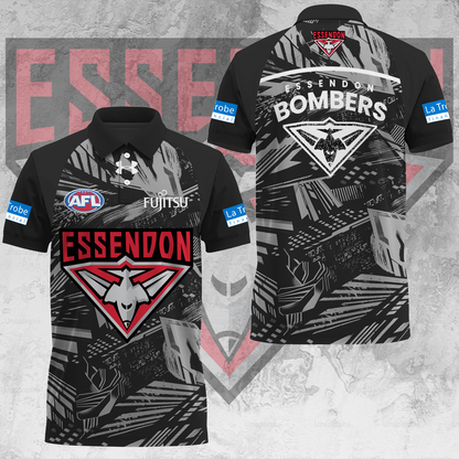 Essendon Football Club AFL 2025 Bombers Limited Edition Polo Shirt TM V1