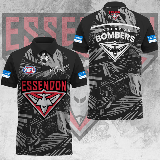 Essendon Football Club AFL 2025 Bombers Limited Edition Polo Shirt TM V1