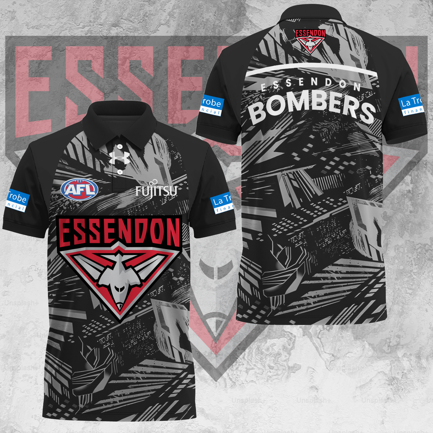 Essendon Football Club AFL 2025 Bombers Limited Edition Polo Shirt TM V2