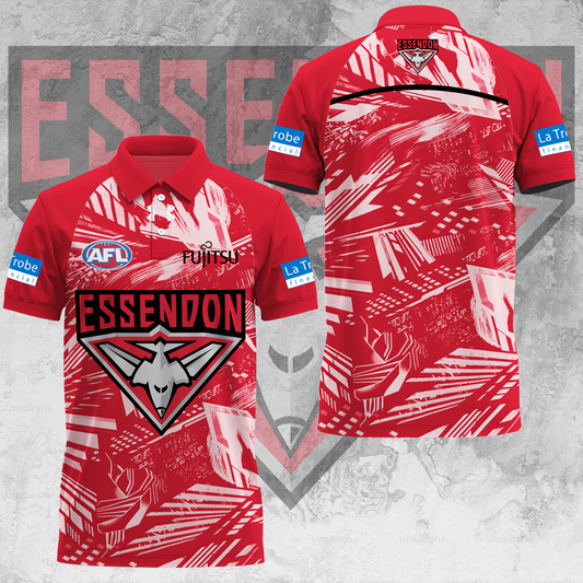 Essendon Football Club AFL 2025 Bombers Limited Edition Polo Shirt TM V3