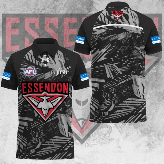 Essendon Football Club AFL 2025 Bombers Limited Edition Polo Shirt TM V4