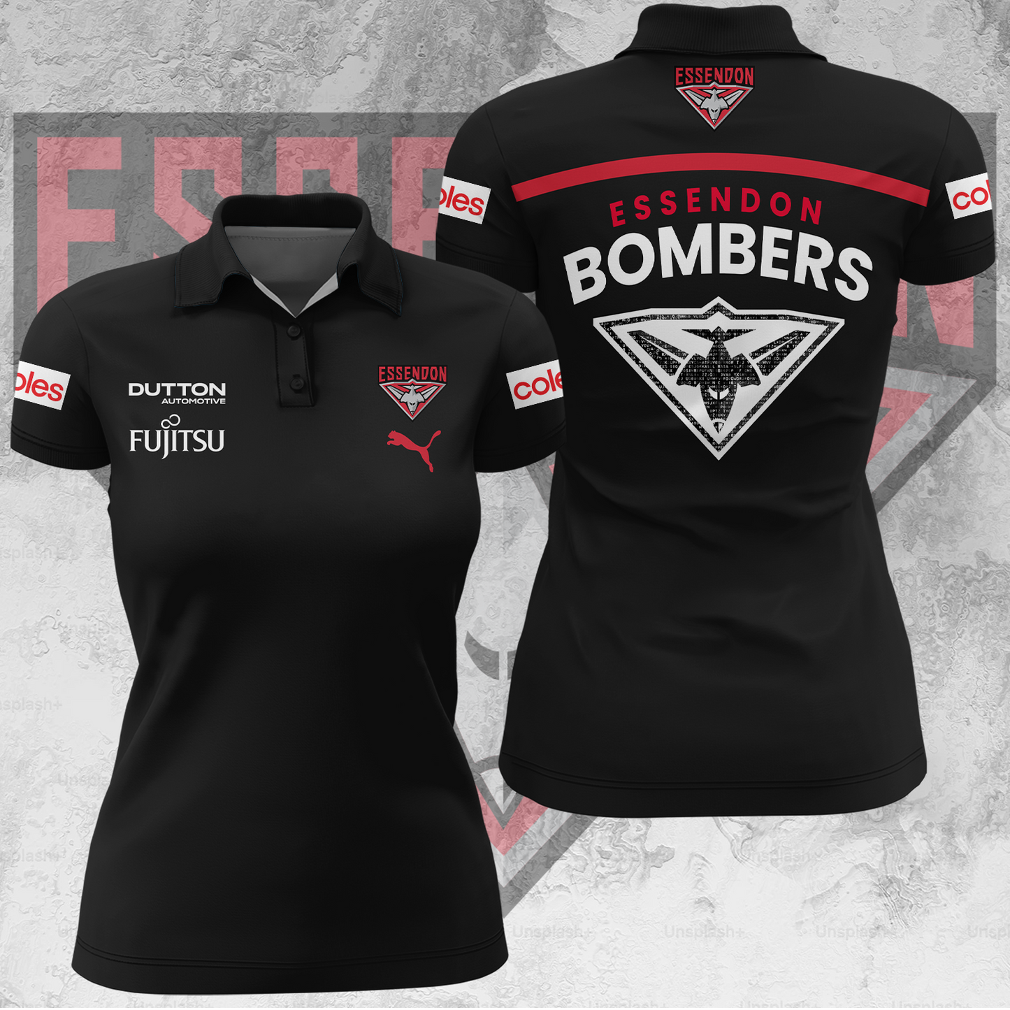 Essendon Football Club AFL 2025 Bombers Limited Edition Women's Polo TM V2
