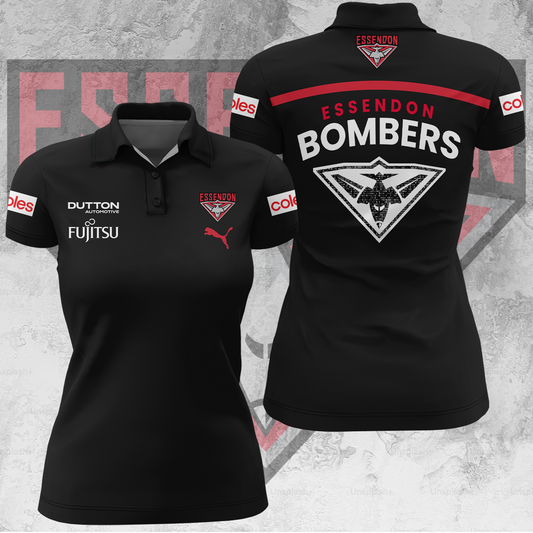 Essendon Football Club AFL 2025 Bombers Limited Edition Women's Polo TM V2