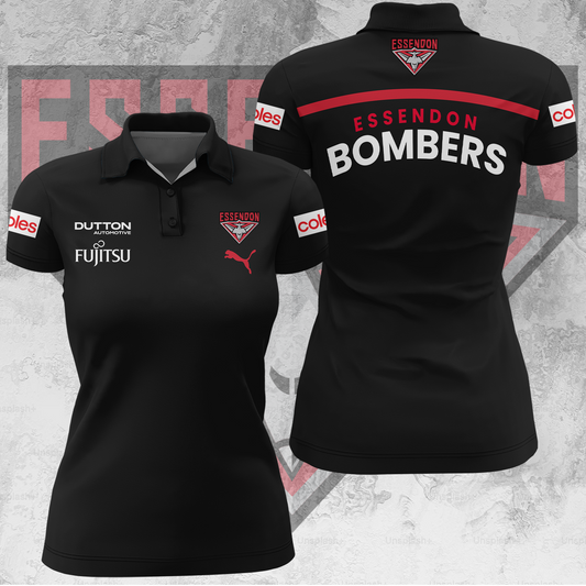 Essendon Football Club AFL 2025 Bombers Limited Edition Women's Polo TM V3
