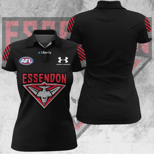 Essendon Football Club AFL 2025 Bombers Limited Edition Women's Polo TM V5