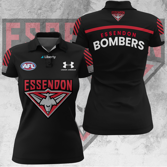 Essendon Football Club AFL 2025 Bombers Limited Edition Women's Polo TM V6