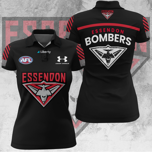 Essendon Football Club AFL 2025 Bombers Limited Edition Women's Polo TM V7