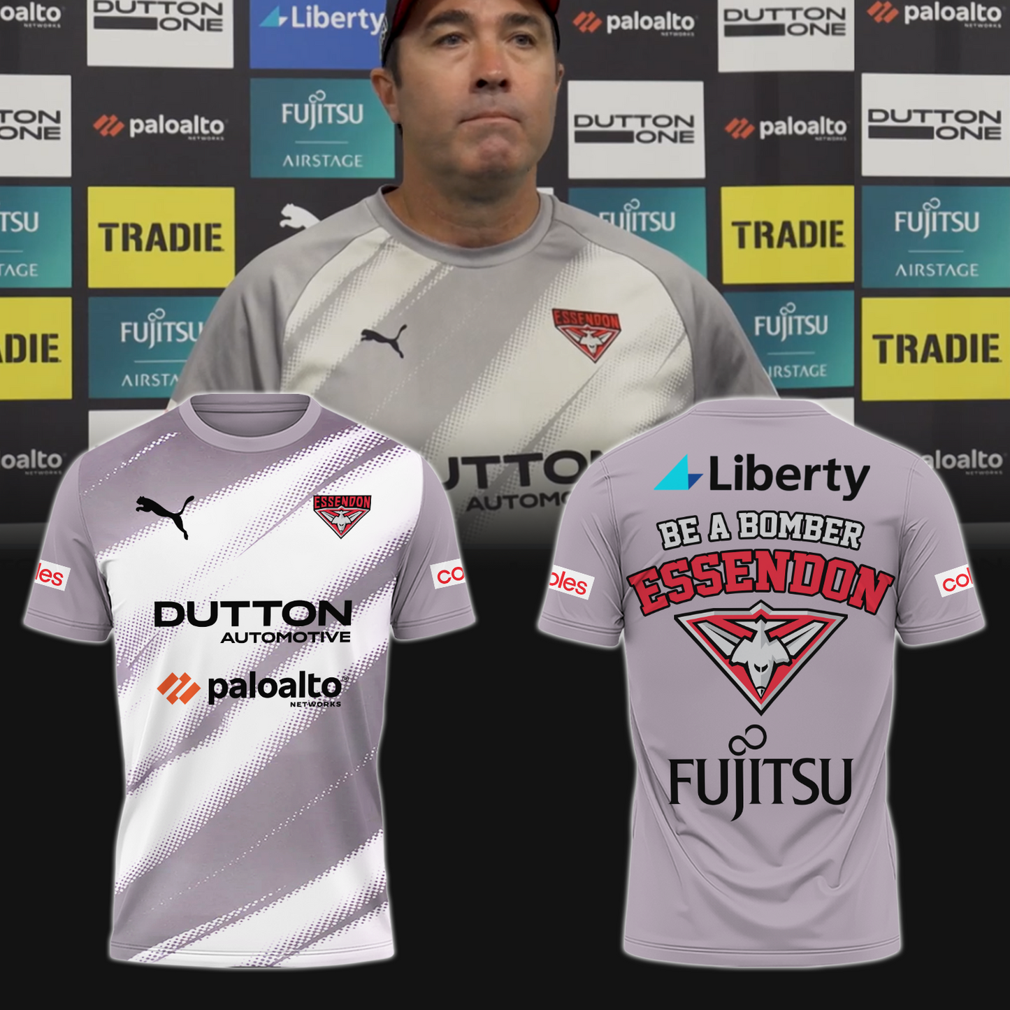 Essendon Football Club AFL Be A Bomber 2025 Limited Edition T-Shirt TM - You will save more when you buy the clothes and hat combo V1