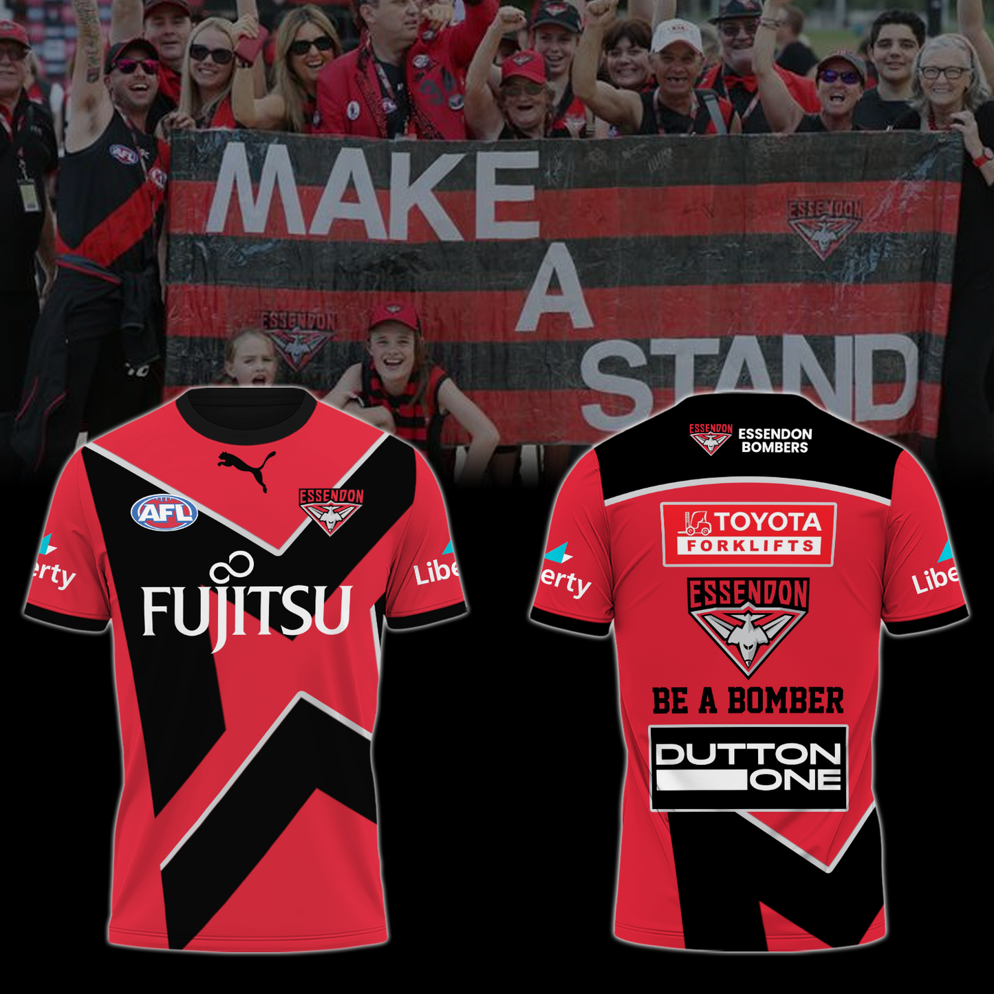 Essendon Football Club AFL Be A Bomber Limited Edition T-Shirt TM - You will save more when you buy the clothes and hat combo V4