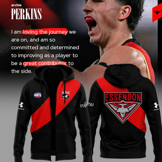 Essendon Football Club AFL Be A Bomber Limited Edition Zip Hoodie TM V1