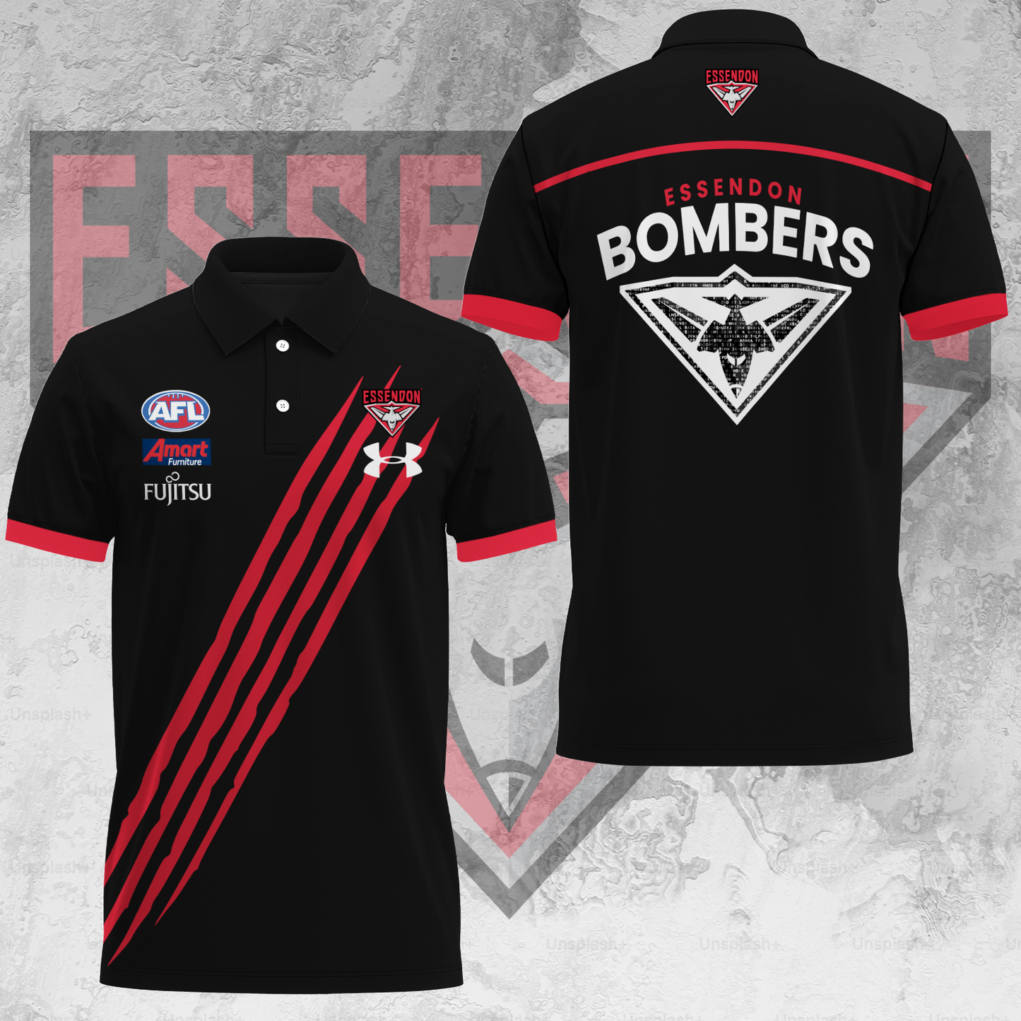 Essendon Football Club AFL Bombers Special Edition Polo Shirt TM V1