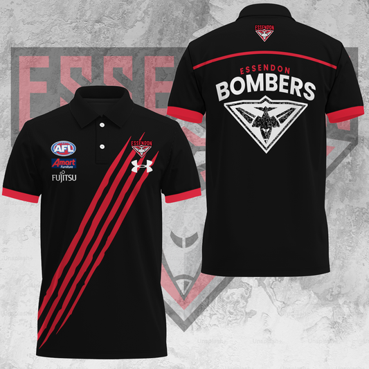 Essendon Football Club AFL Bombers Special Edition Polo Shirt TM V1