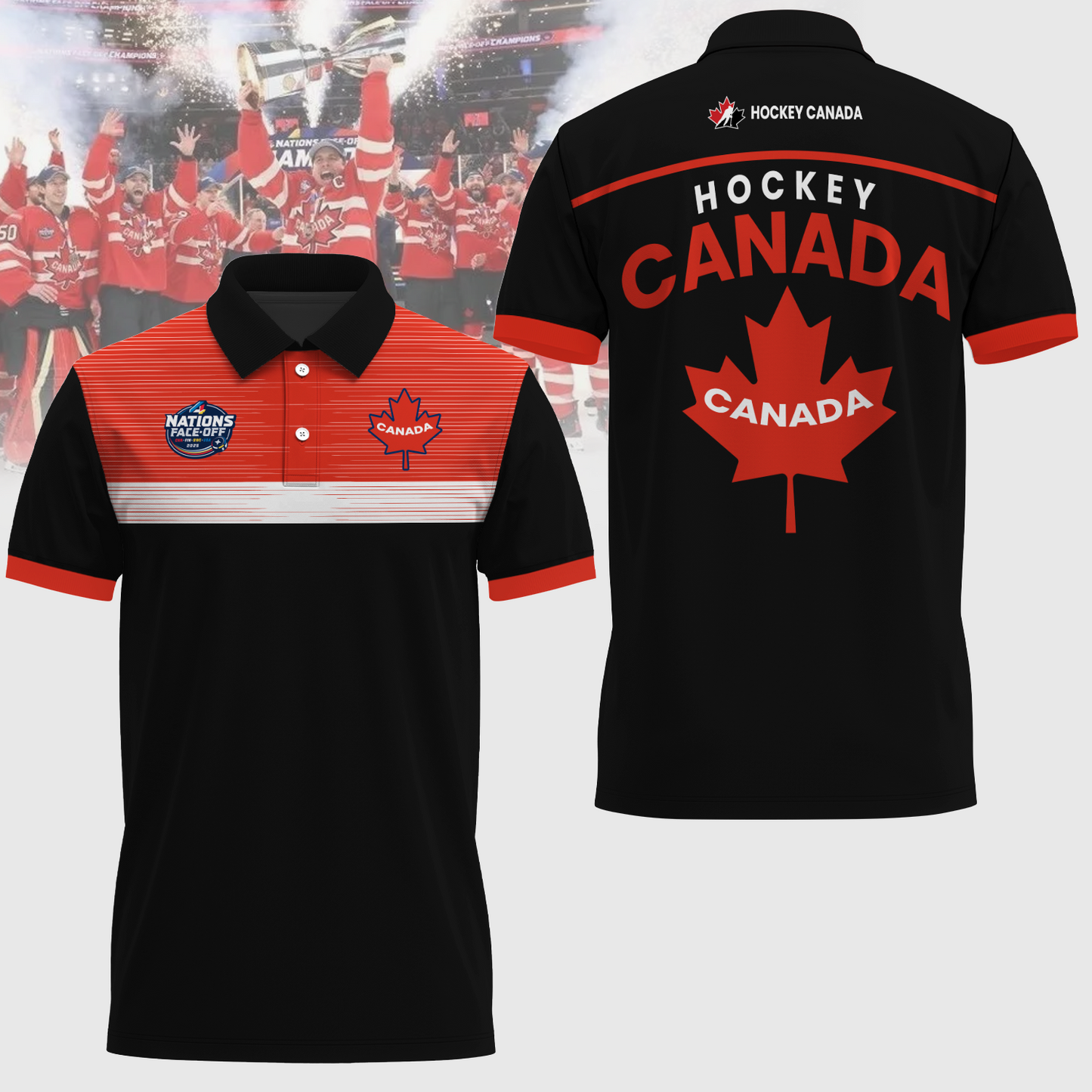 FACE-OFF CHAMPIONS Canada Men's National Ice Hockey Team Limited Edioton Polo Shirt TM - Super Savings When Buying Combo V1