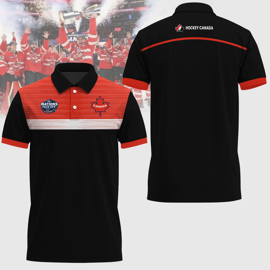 FACE-OFF CHAMPIONS Canada Men's National Ice Hockey Team Limited Edioton Polo Shirt TM - Super Savings When Buying Combo V2