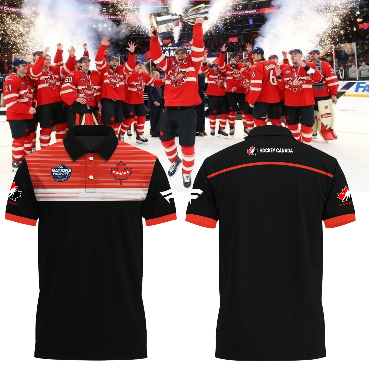 FACE-OFF CHAMPIONS Canada Men's National Ice Hockey Team Limited Edioton Polo Shirt TM - Super Savings When Buying Combo V8