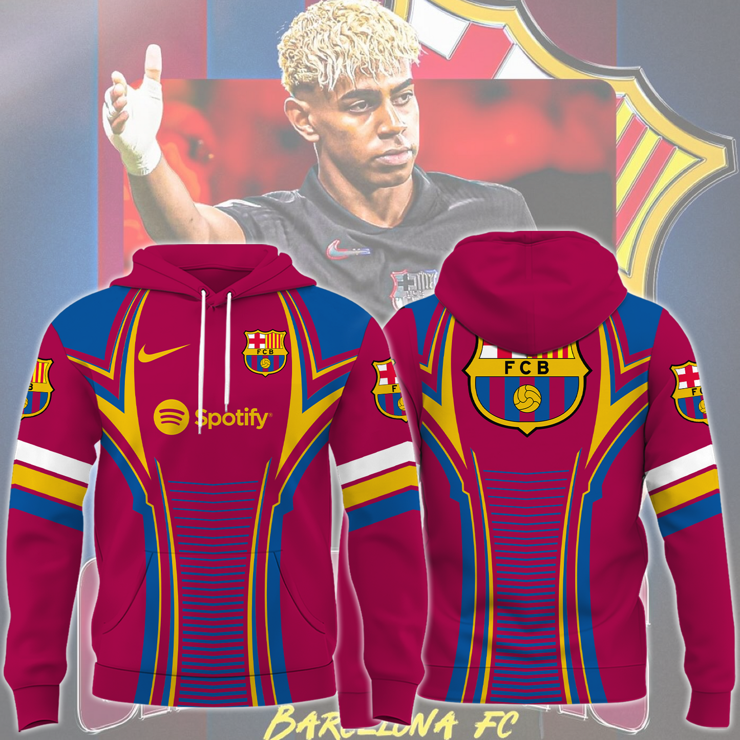 FC Barcelona 2025 Champions La Liga Hoodie TM NTA V1