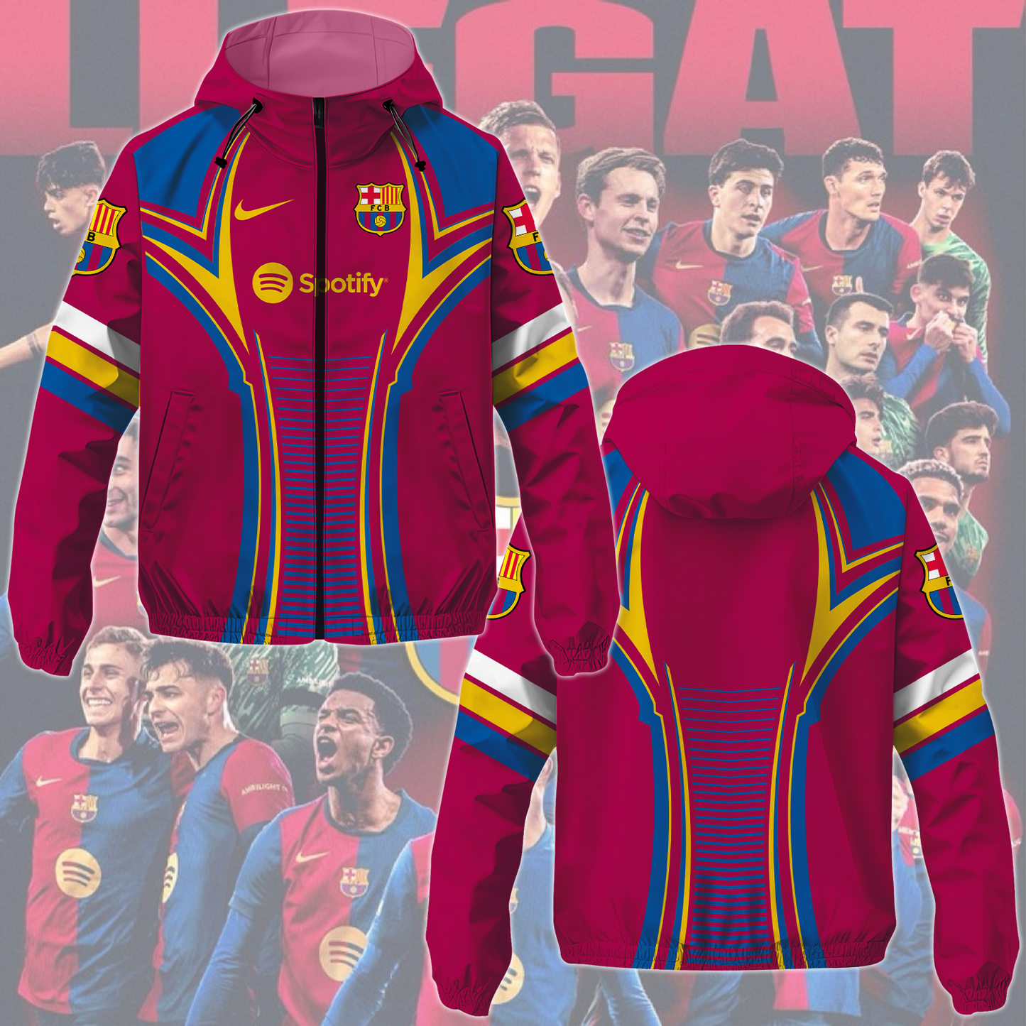 FC Barcelona 2025 Champions La Liga Newes Windbreaker Jacket TM NTA V2