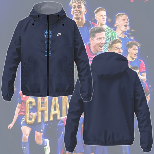 FC Barcelona 2025 Champions La Liga Newes Windbreaker Jacket TM NTA V4