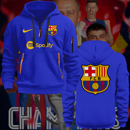 FC Barcelona 2025 Champions La Liga Newes Zipper Hoodie TM NTA V1