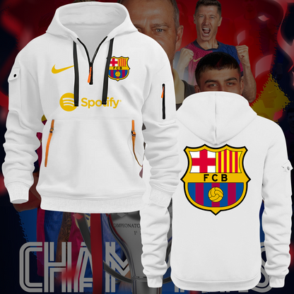 FC Barcelona 2025 Champions La Liga Newes Zipper Hoodie TM NTA V3