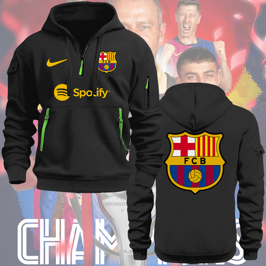 FC Barcelona 2025 Champions La Liga Newes Zipper Hoodie TM NTA V4