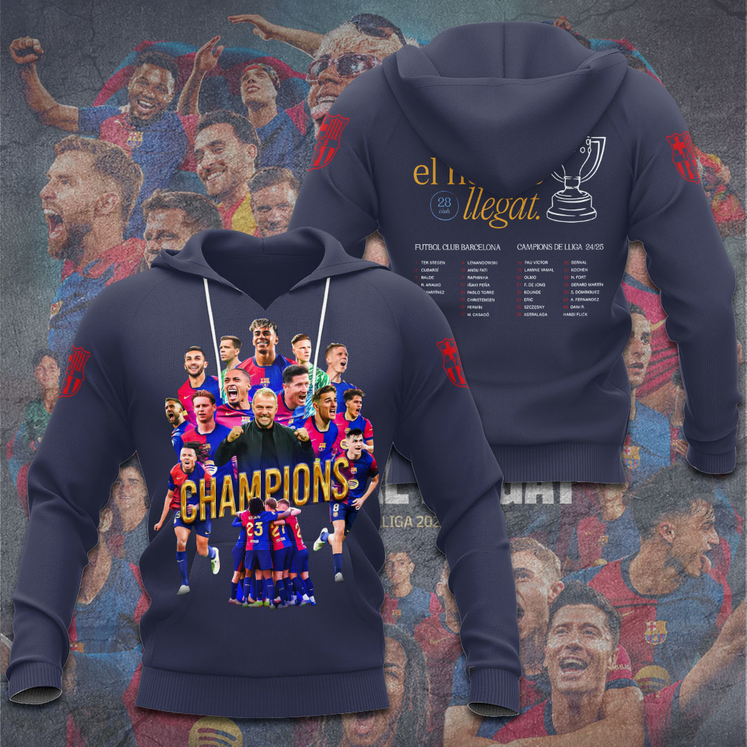 FC Barcelona LA LIGA CHAMPIONS 202425 Hoodie TM NTA V1