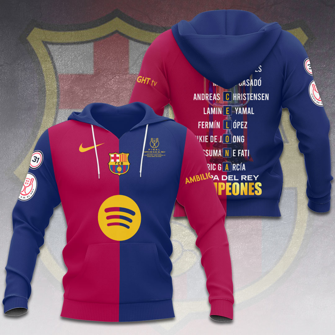 FC Barcelona LA LIGA CHAMPIONS 202425 Hoodie TM NTA V18