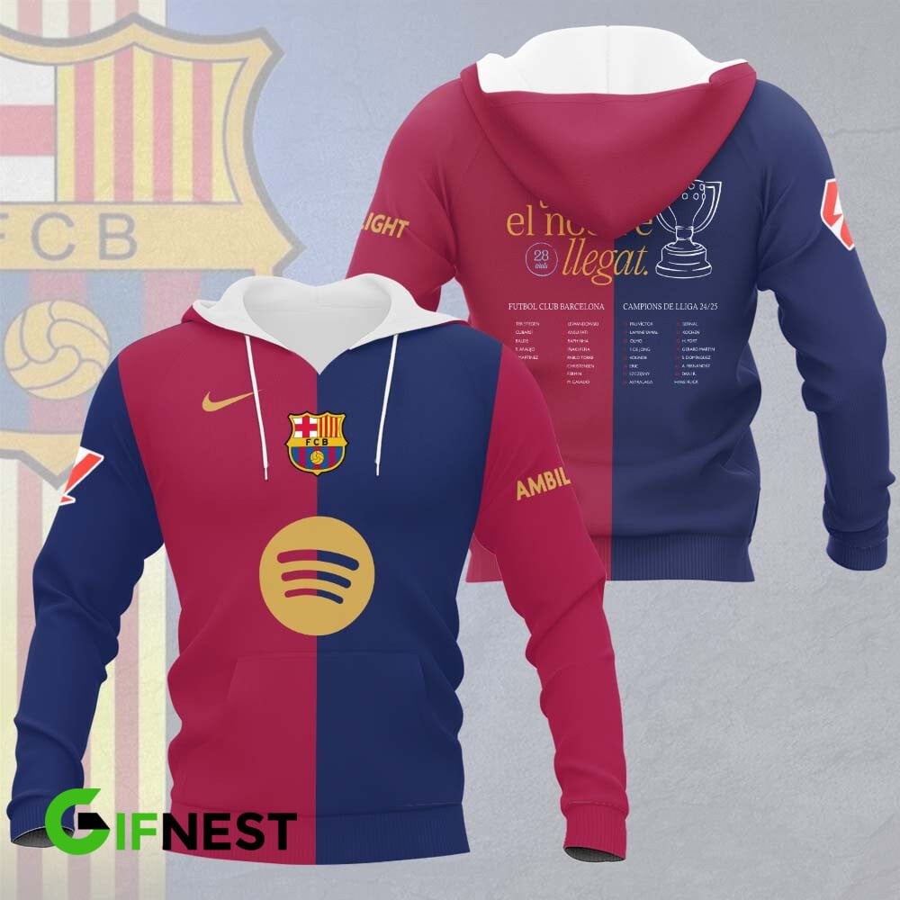 FC Barcelona LA LIGA CHAMPIONS 202425 Hoodie TM NTA V25