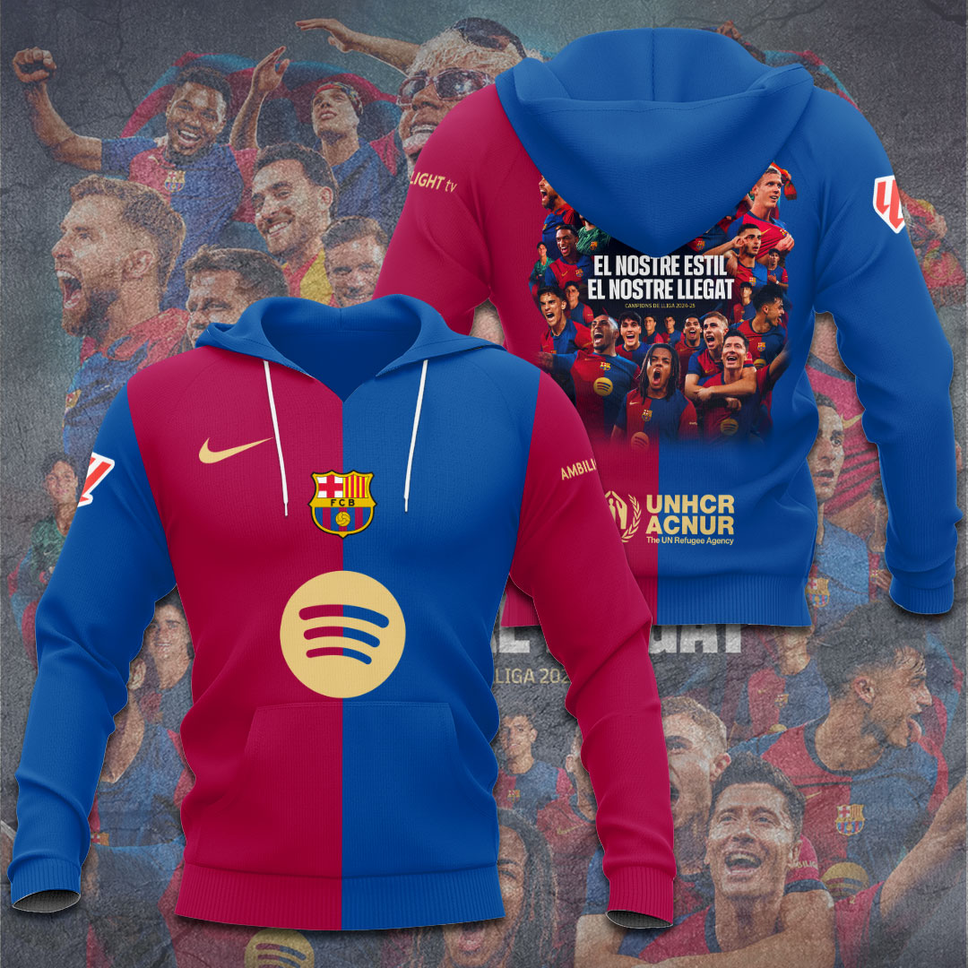 FC Barcelona LA LIGA CHAMPIONS 202425 Hoodie TM NTA V6