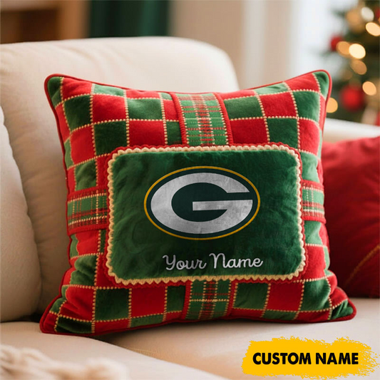 GB x NFL Christmas New Square Pillow DatND DVT