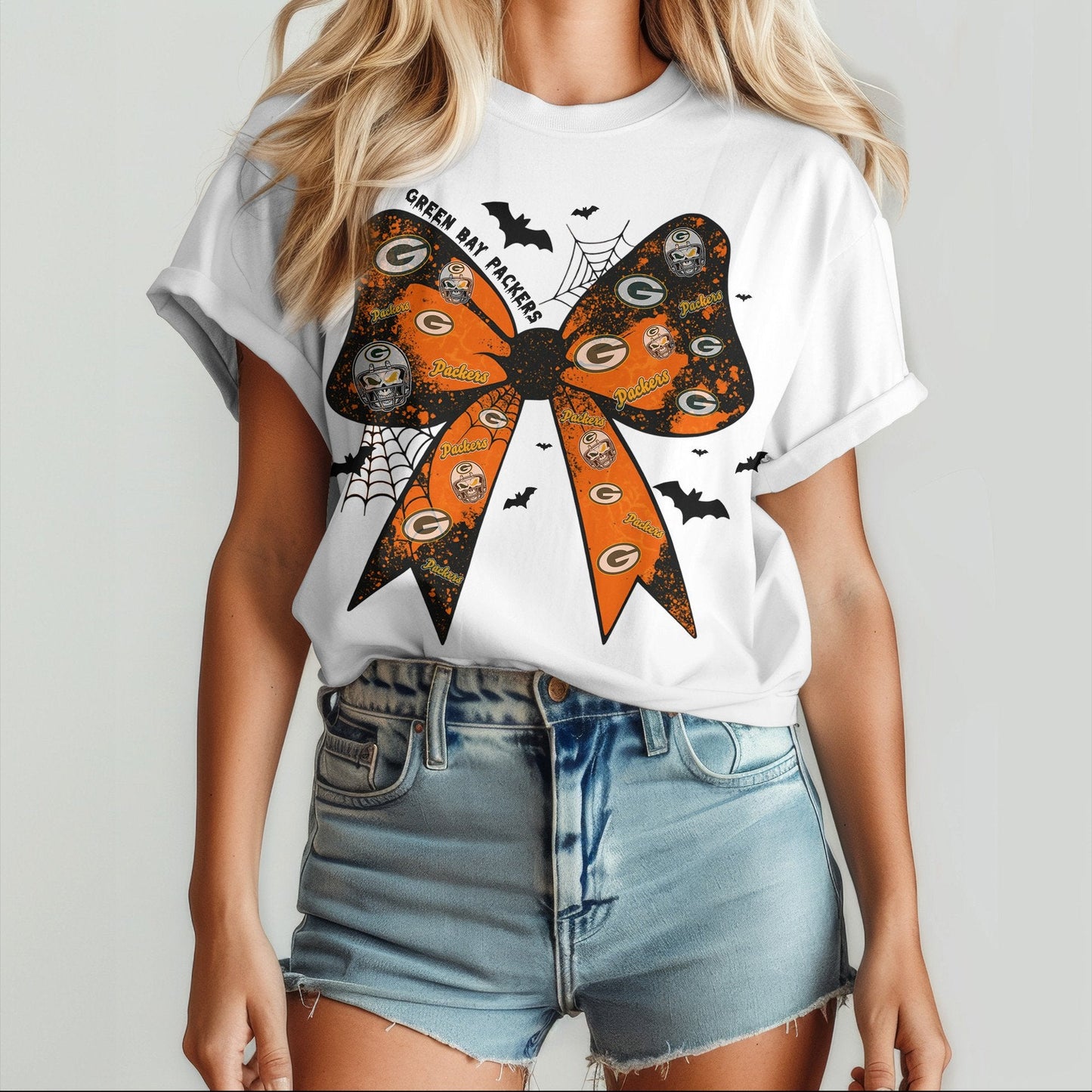 GB x NFL Halloween Bow 3D Shirt 0409 DatND DVT