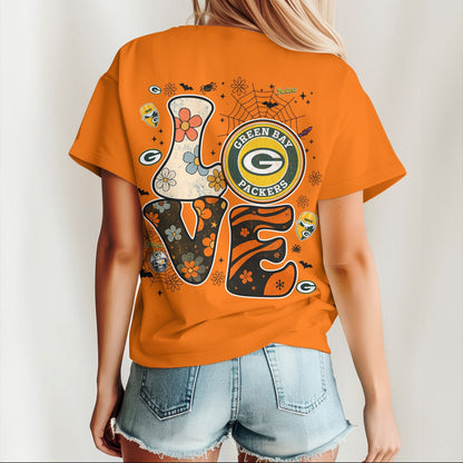 GB x NFL Halloween Bow 3D Shirt 0409 DatND DVT