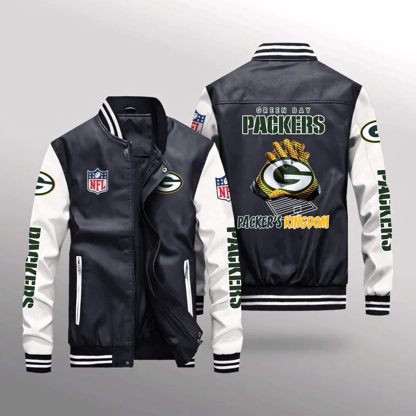 GB x NFL Leather Bomber Jacket DATND TANTD