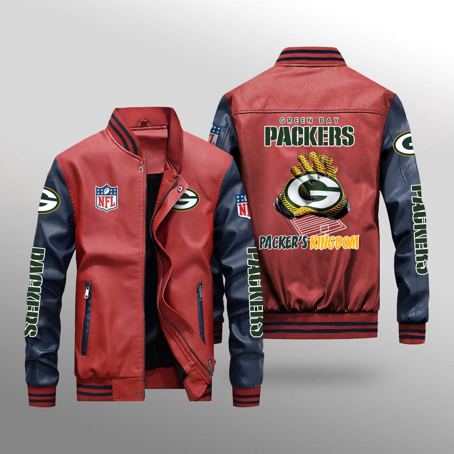 GB x NFL Leather Bomber Jacket DATND TANTD
