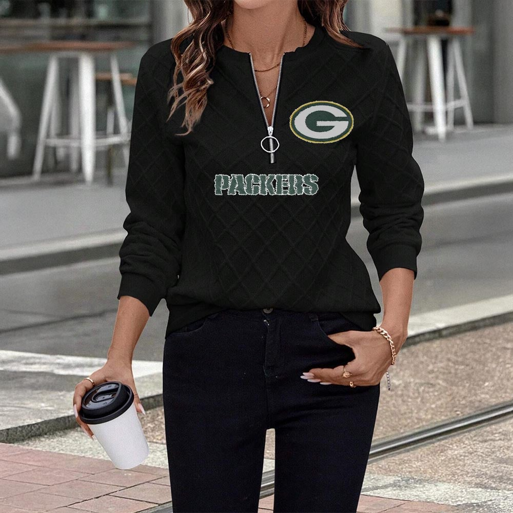 GBP x NFL Women's Knit Textured Fabric Zip Up Sweatshirt DDT CTND