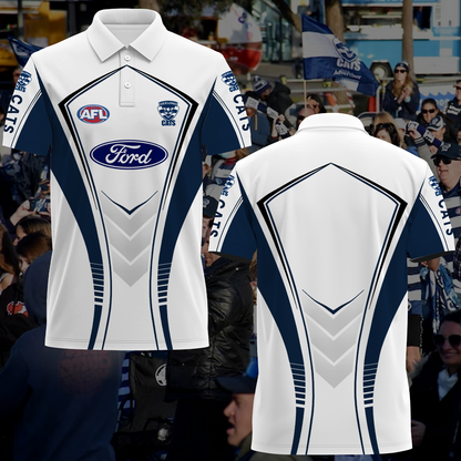 Geelong Cats 2 AFL 2025 Polo Shirt TM NTA V1