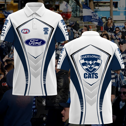 Geelong Cats 3 AFL 2025 Polo Shirt TM NTA V1