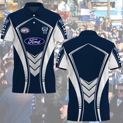 Geelong Cats 4 AFL 2025 Polo Shirt TM NTA V1
