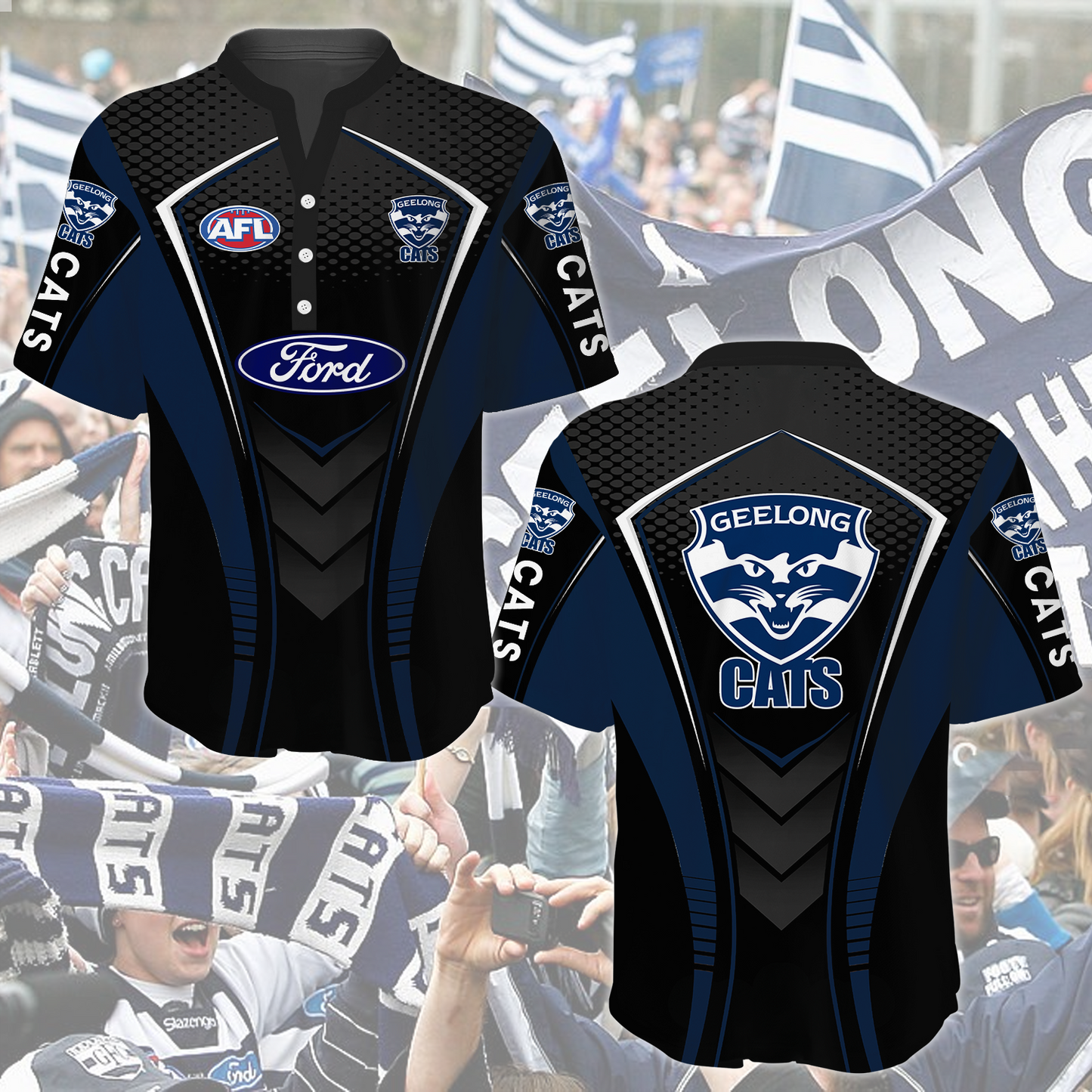 Geelong Cats AFL 2025 Limited Edition Henley Shirt TM NTA V1