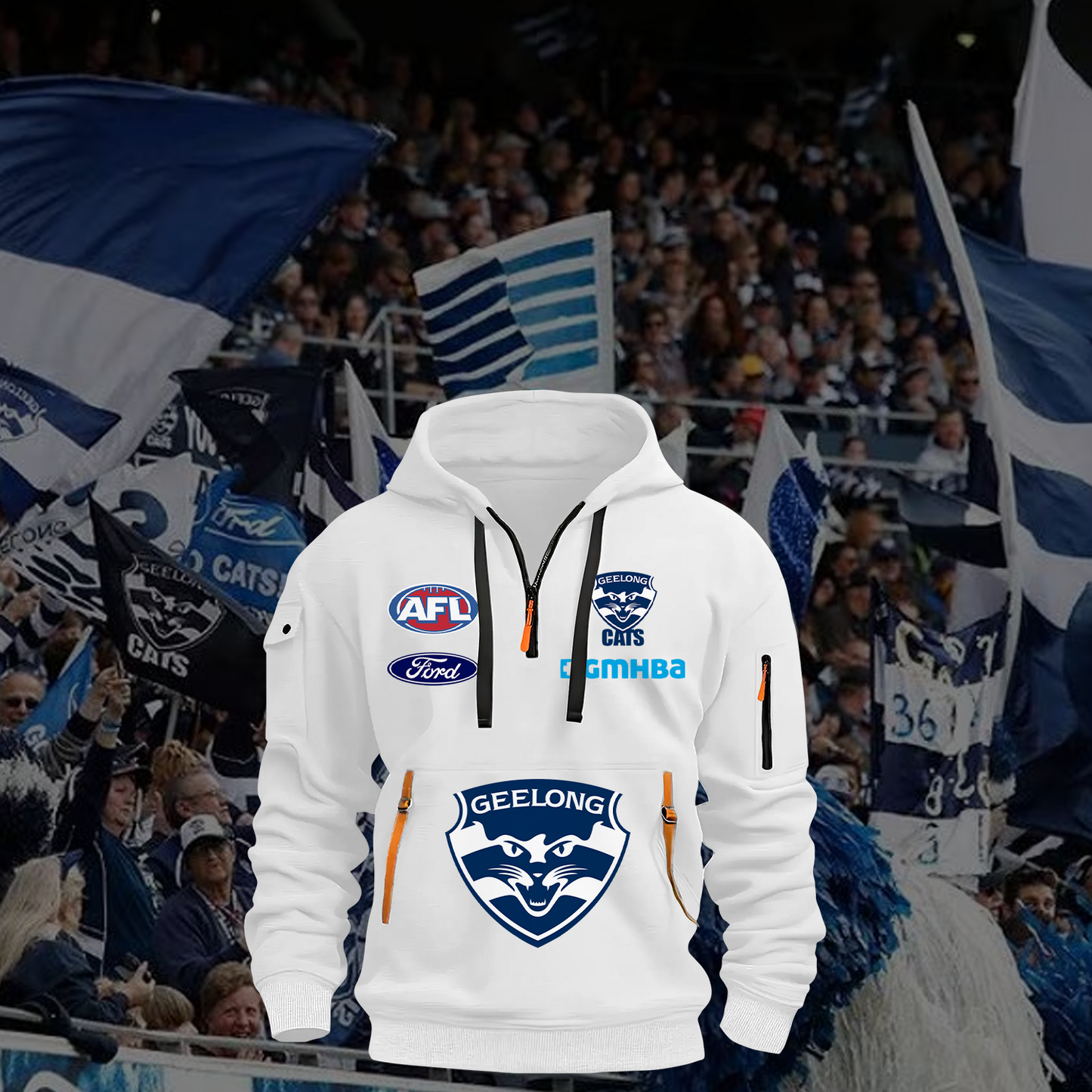 Geelong Cats AFL 2025 Zipper Hoodie TM NTA V1