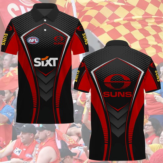 Gold Coast Suns AFL 2025 Polo Shirt TM NTA V1