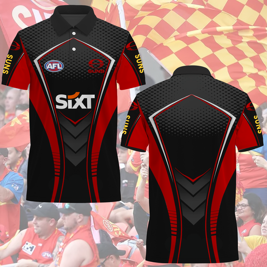 Gold Coast Suns AFL 2025 Polo Shirt TM NTA V2