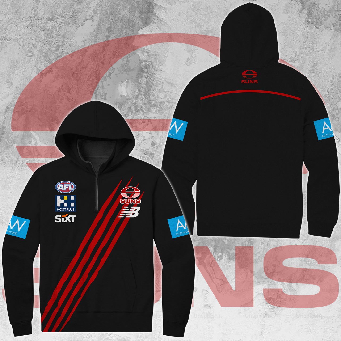 Gold Coast Suns AFL Limited Edition Quarter Zip Hoodie TM V2