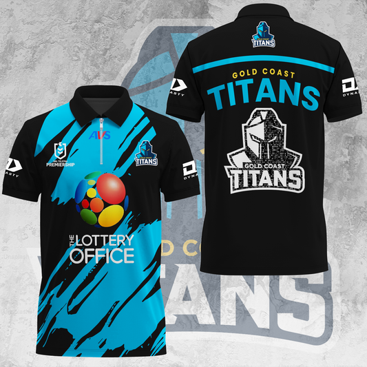 Gold Coast Titans NRL 2025 Limited Edition Zip Polo Shirt TM V1