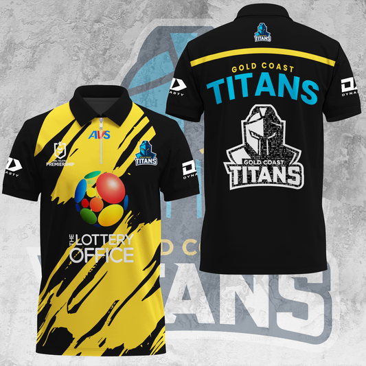 Gold Coast Titans NRL 2025 Limited Edition Zip Polo Shirt TM V3
