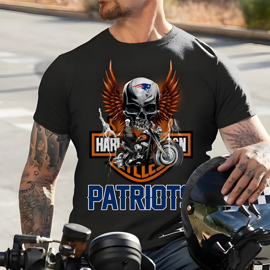 Harley x NE NFL Biker Spirit 2D Shirt DatND ThuongNH