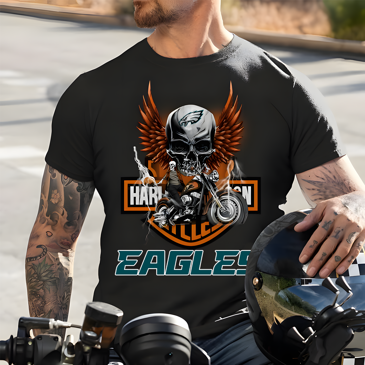 Harley x PHI NFL Biker Spirit 2D Shirt DatND ThuongNH