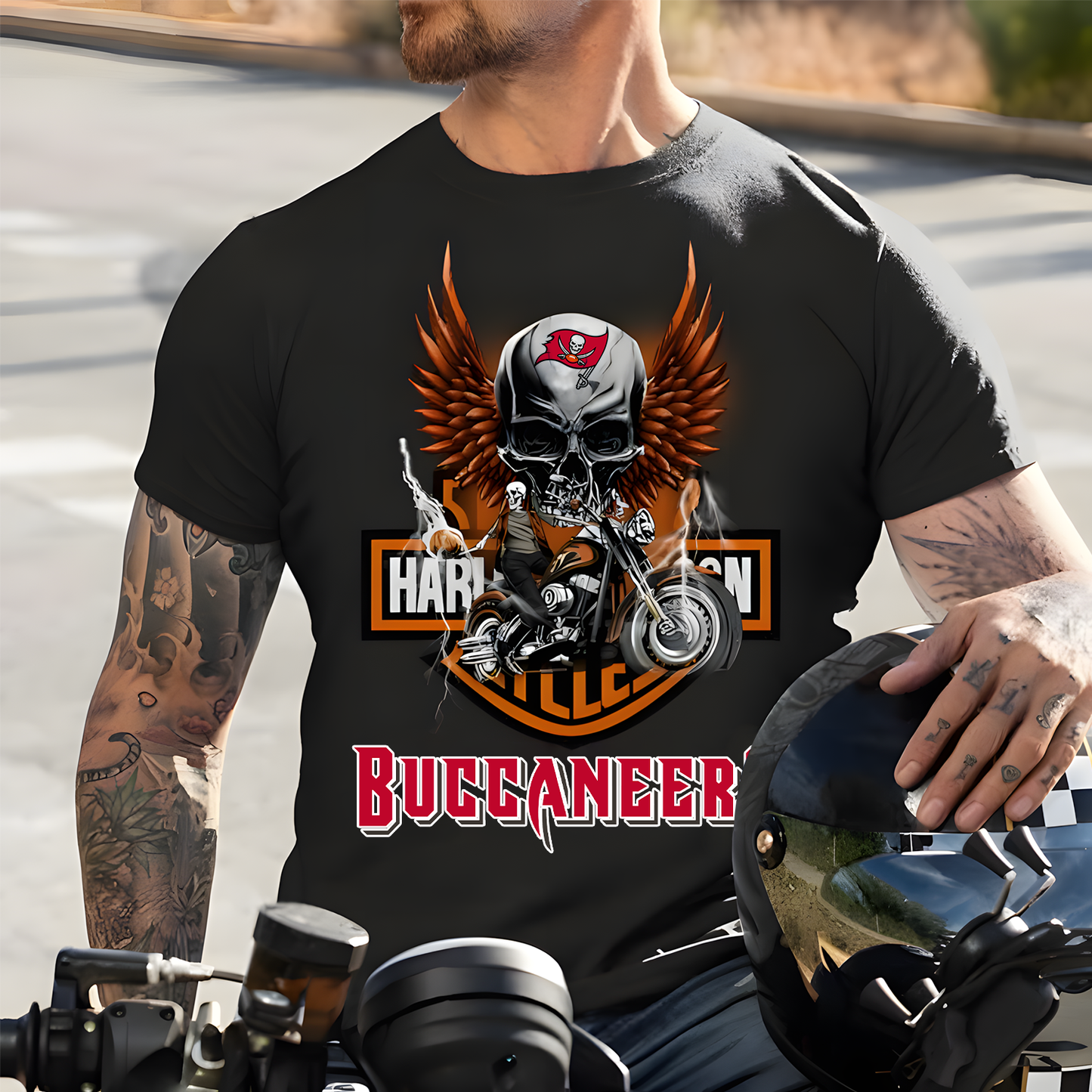 Harley x TB NFL Biker Spirit 2D Shirt DatND ThuongNH