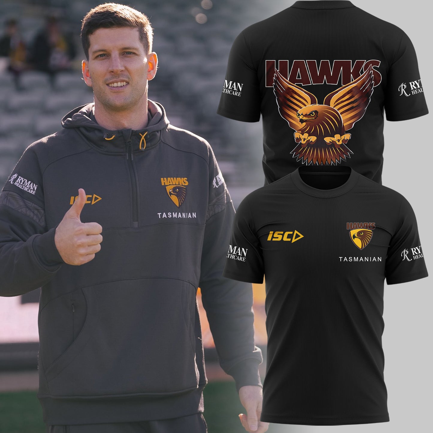 Hawthorn Football Club Hawks AFL Limited Edition T-Shirt TM - You will save more when you buy the clothes and hat combo V3