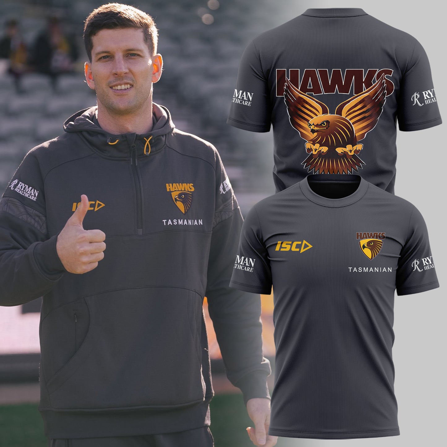 Hawthorn Football Club Hawks AFL Limited Edition T-Shirt TM - You will save more when you buy the clothes and hat combo V4